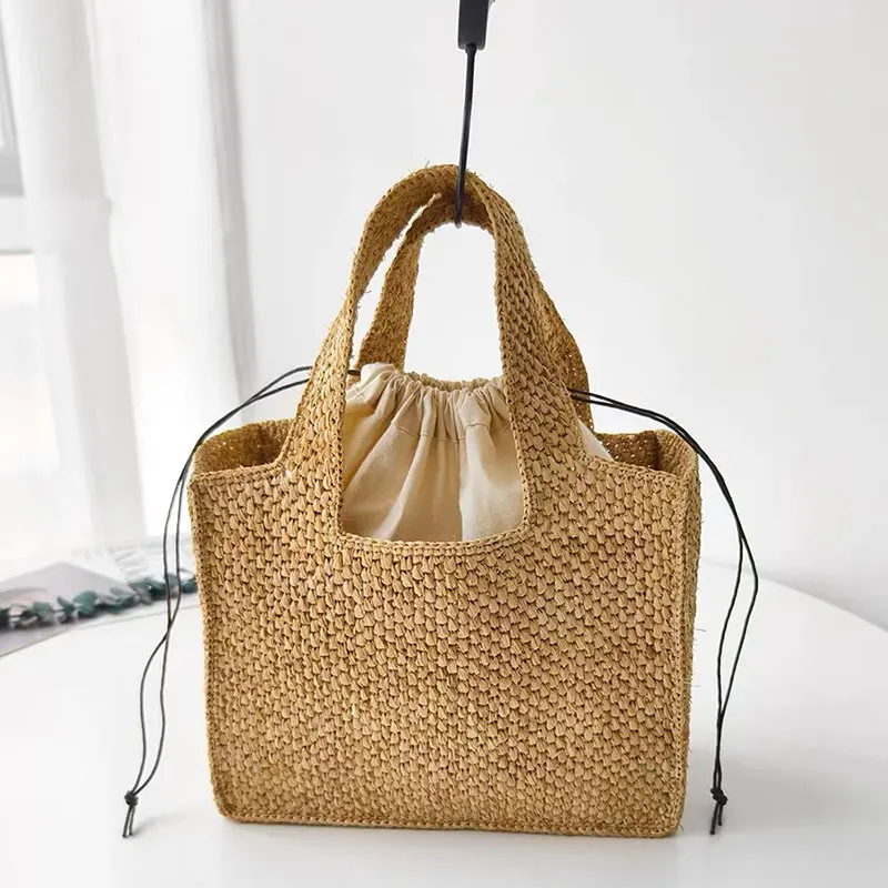 Summer Raffia Straw Women Vacation Woven Beach Shoulder Bag Capacity Simple Handbag Classic Simplicity Luxury Designer Tote Bag