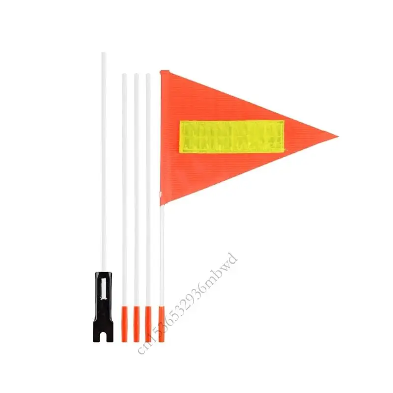 

K43D High Visibility Adjustable Safety Flag Reflective For Bikes Wheelchairs 6.2Ft