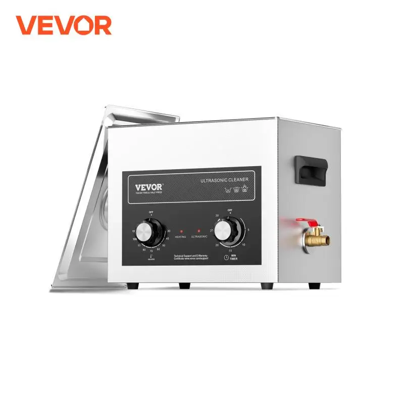 

VEVOR 2/3/6/10/15/30L Ultrasonic Cleaner with Heater Timer for Lab Tools Metal Parts Carburetor Brass Auto Parts Engine Parts