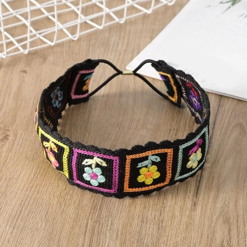 Y5GC Floral Bandana Headband Turbans for Women Soft Headscarf Vintage Turban