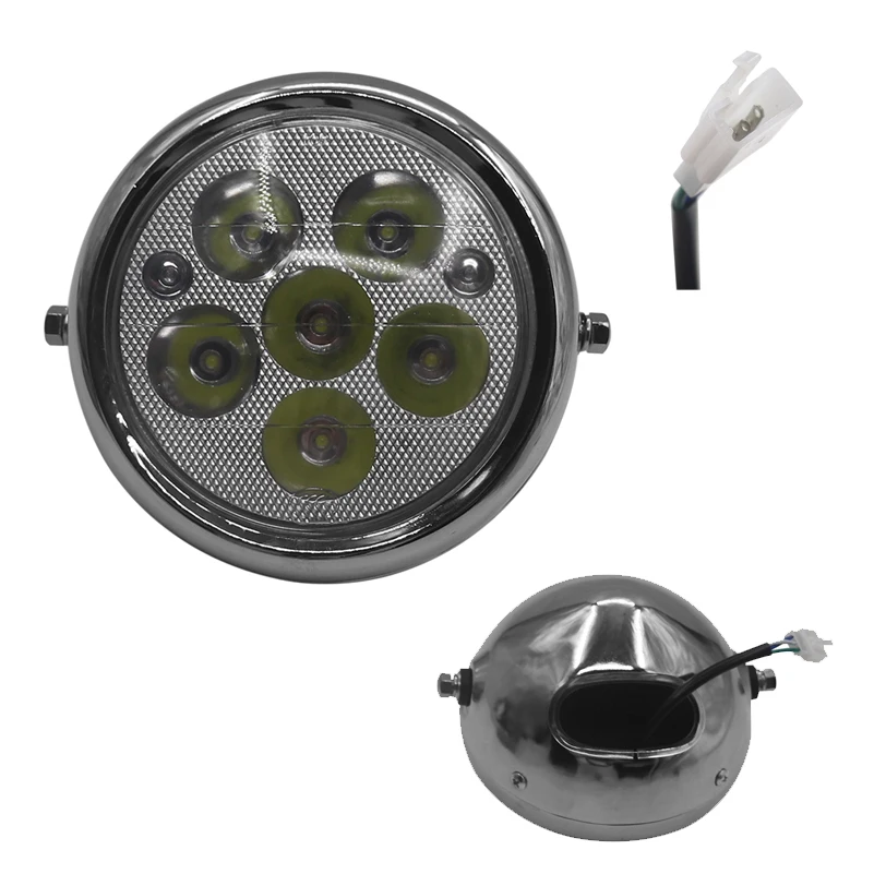 Lampada circolare a LED da 5 pollici 12V-80V 6 perline faro rotondo per parti di accessori modificati Citycoco