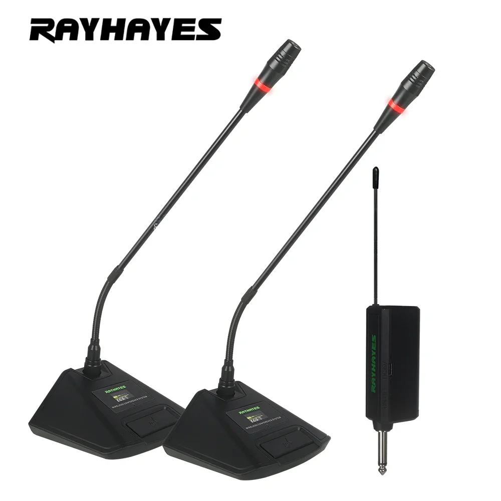 RAYHAYES Desktop Gooseneck Condenser Microphone Conference Desktop Meetings Classroom 42cm UHF Wireless Microphone