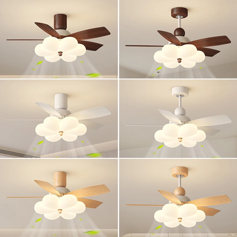 42inch Flower Shape Led Ceiling Fans Indoor Ventilation Lighting Fan Light For Living Room Bedroom Balcony Home Decoration
