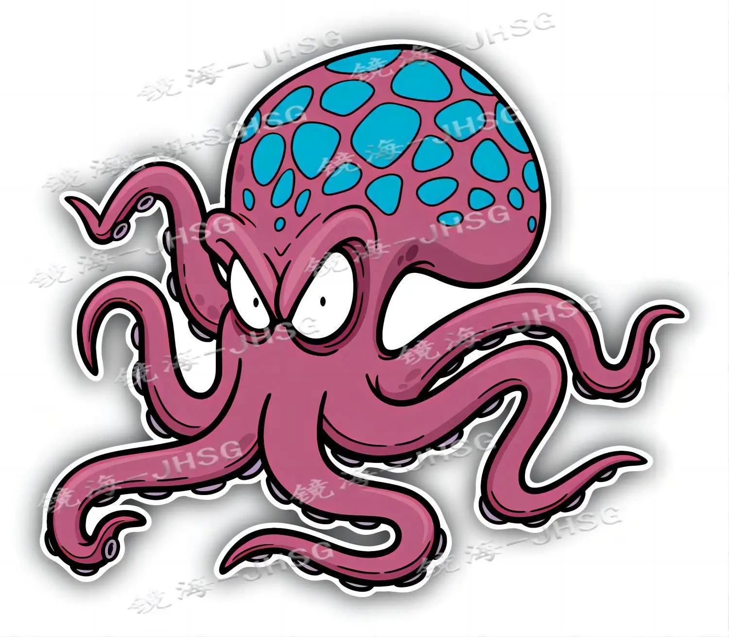 Angry Octopus Car Bumper Stickers - Car, Motorcycle, Laptop, Exterior Decoration Design Waterproof Vinyl