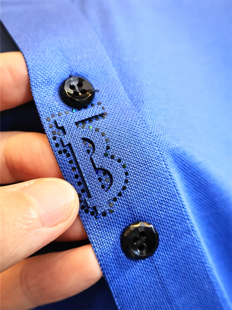 High-End Double Silk Cotton Men's Summer Casual Short Sleeve  Shirt Company Order Heat Press Smooth Breathable Business G...