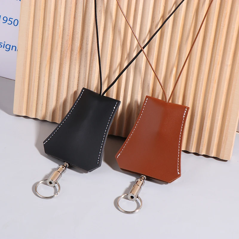 Creative PU Leather Travel Luggage Tag Key Holder With Lanyard Fashion Keychain Holder Bag Charm Daily Decoration