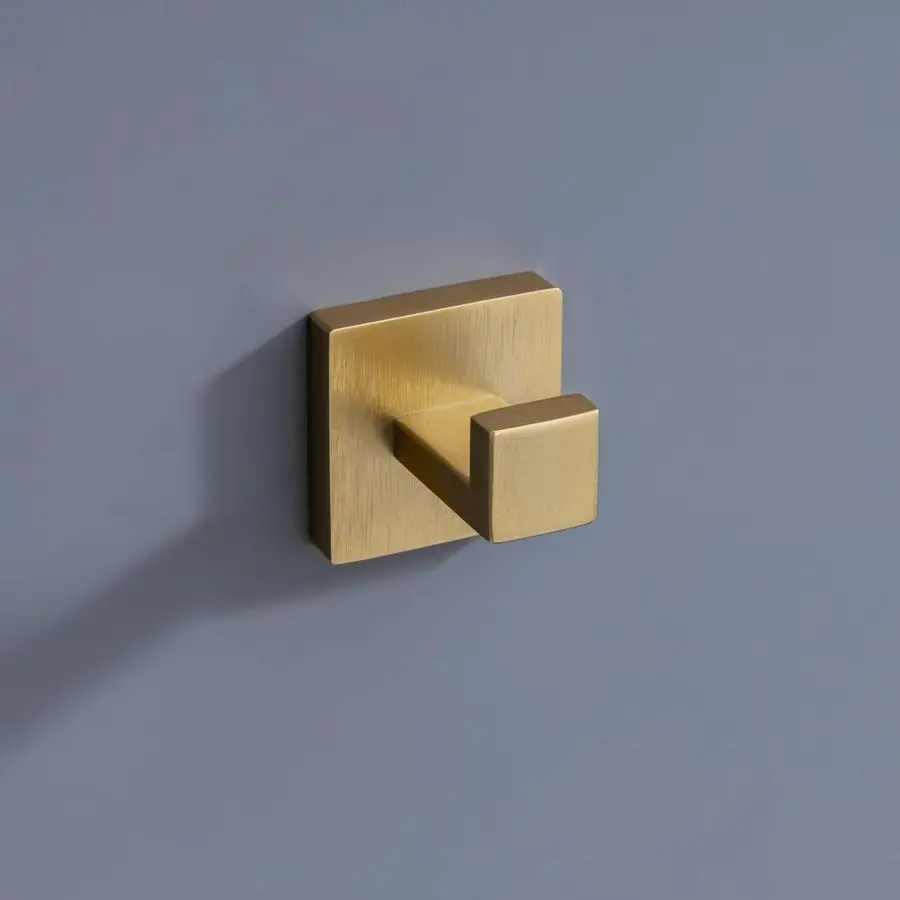 

Набор сантехнической фурнитуры для ванной комнаты из матовой золотой нержавеющей стали SUS304: настенный держатель для полотенец, подставка и полки, 23,6 дюйма