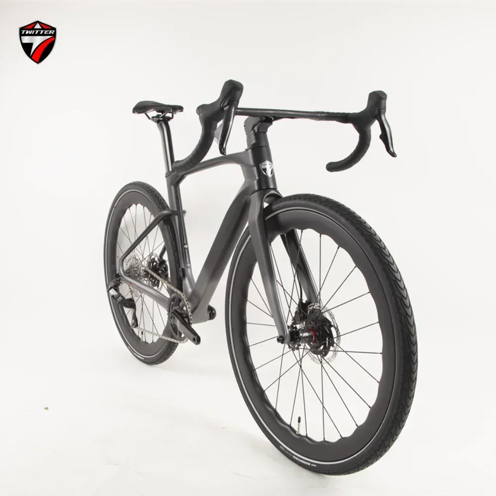 

TWITTER gravel bike V3 RIVAL-22S T900 carbon fiber road bicycle disc brake 700*40C Full hidden inner traces bicicleta велосипед