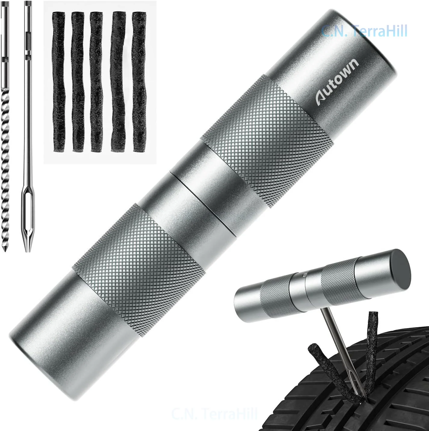 Portable Tire Repair Kit with Tire Repair Needle, Outdoor Puncture Repair Tool for Emergency Tire Fixing