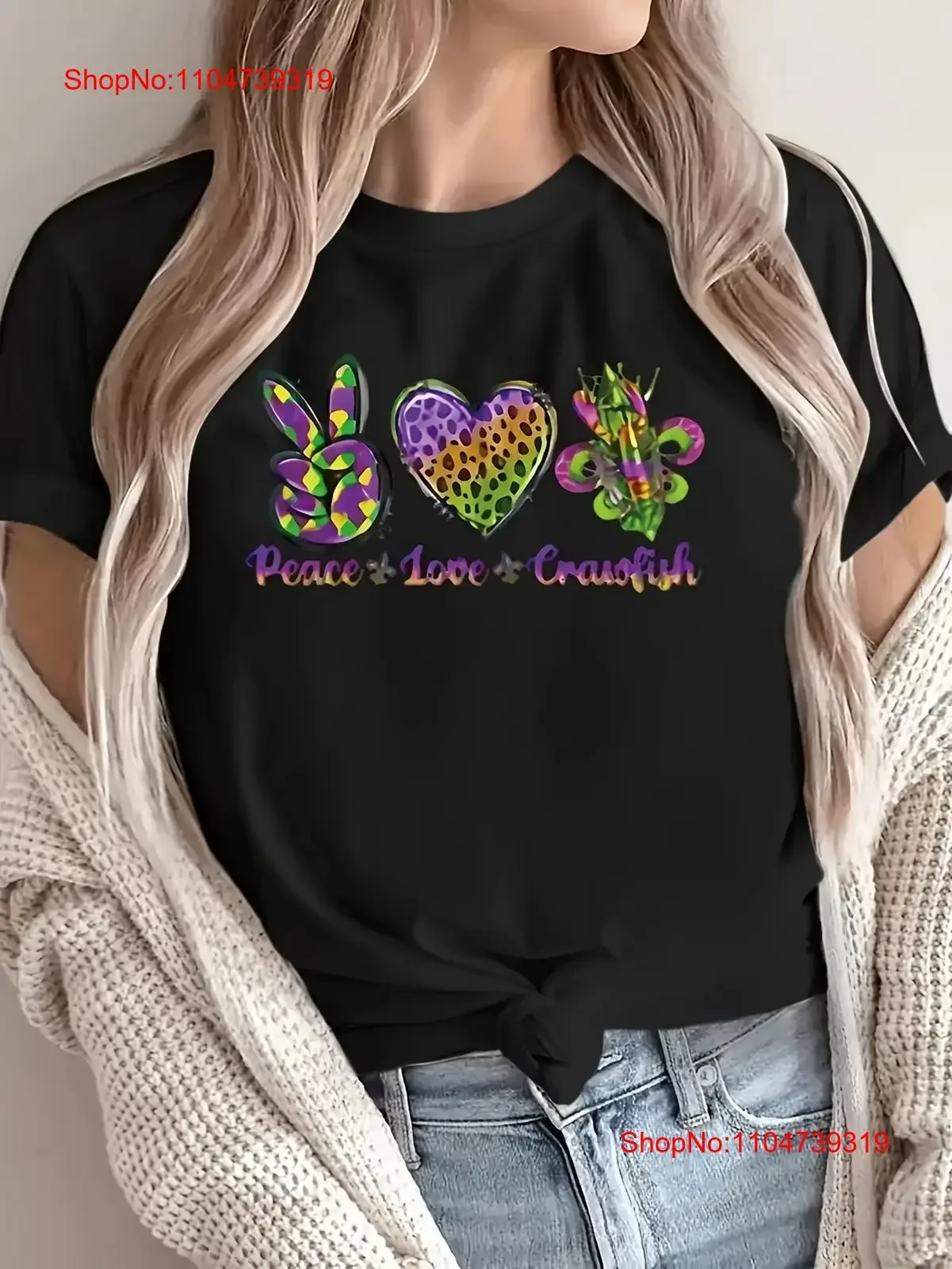 T-shirt col rond pour femme, haut décontracté avec imprimé Peace Love Courage, vintage, délavé, tendance, pour un usage quotidien, graphique