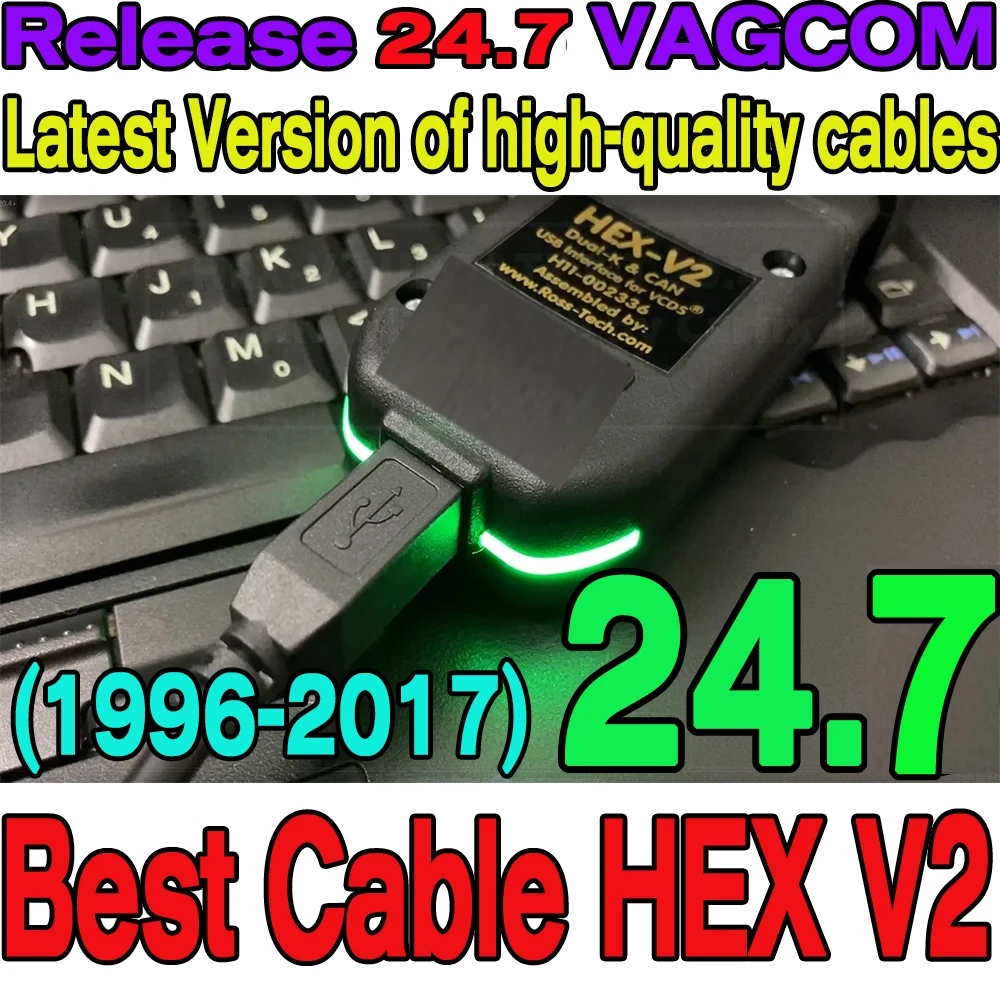 2024 Newest V24.7 VCDS VAG-COM Scanner Tools Atmega162 Scanne Diagnostic Cable HEX V2 OBD Tools FOR VW AUDI Skoda Seat