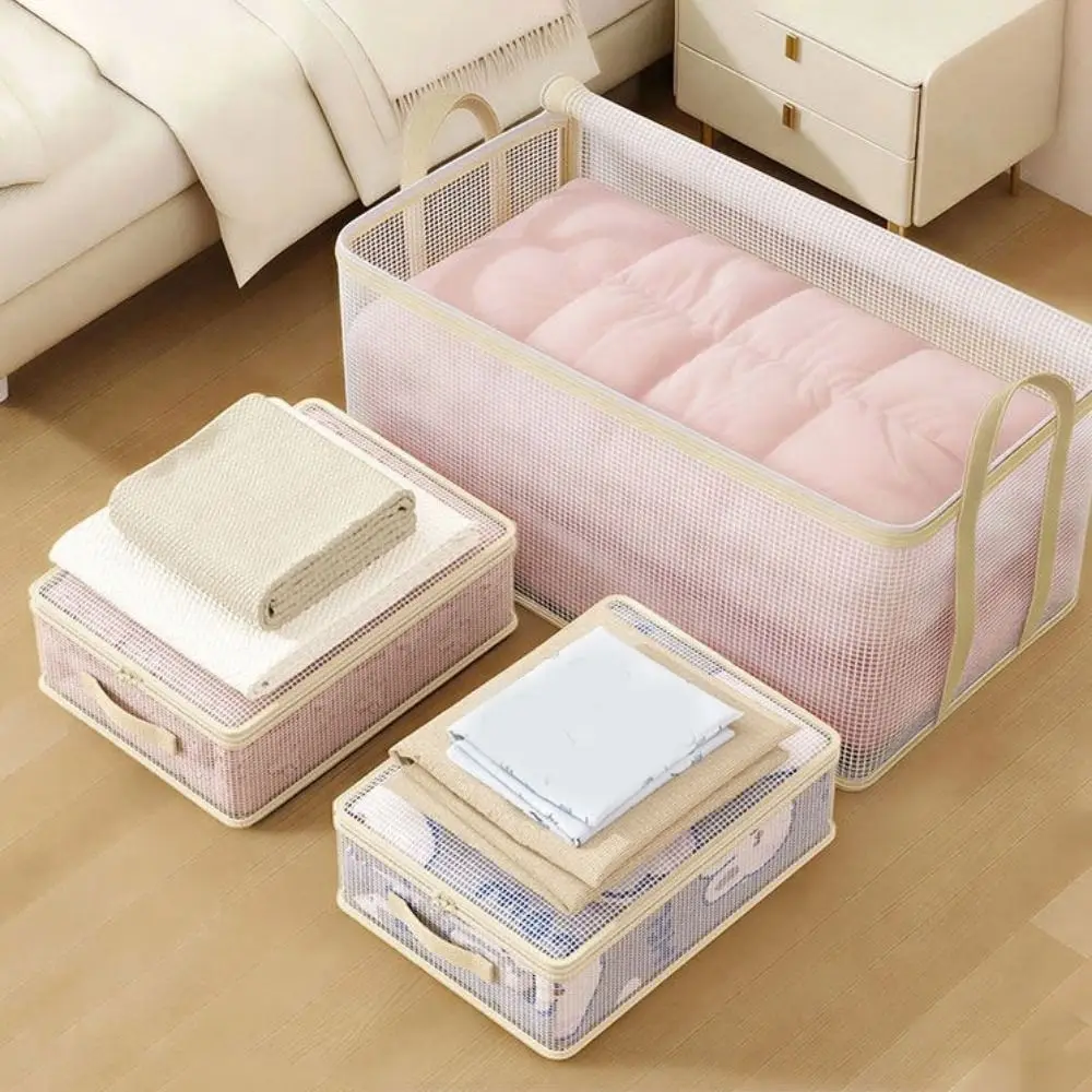 Transparent PVC Clothes Storage Bag Dust-proof Large Capacity Blanket Sorting Bags Moisture-Proof with Handles