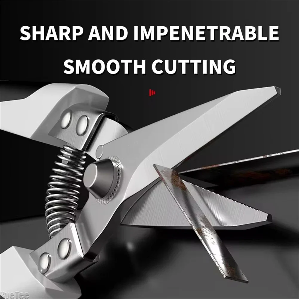 Professional Industrial Shears:Stainless Steel Scissors Tin Snips for Metal Sheet & PVC Pipe Cutting