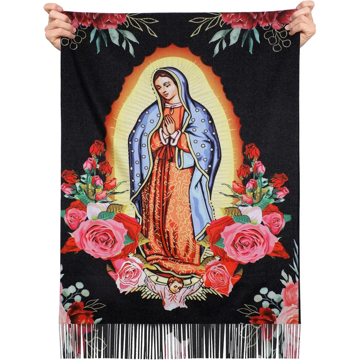 

Шаль, шарф, молитвенное одеяло, шаль, католические подарки для женщин, мягкие накидки Девы Марии, подарки, повседневные путешествия, офис