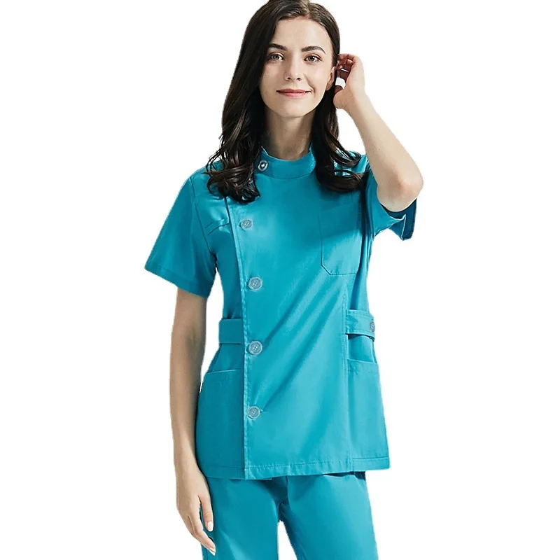 Dentist Dental Oral Doctor New Style Nurse Uniform Scrub Suit Women's Handwashing Clothes Set Short Sleeve Surgical Gown