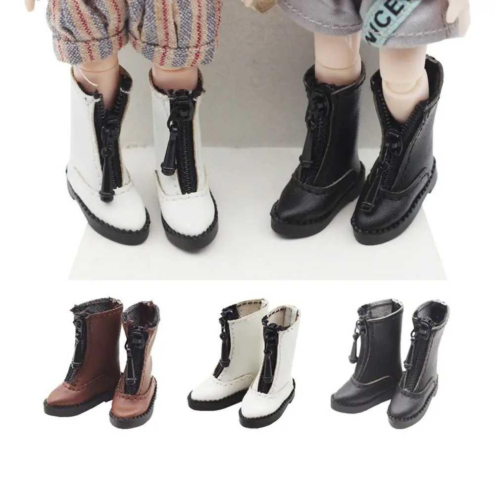 

Obitsu11 Shoes Fashion Leather Boots Spike Toe Handmade Cowhide Dolls Shoes for 1/11 OB11 GSCbody9 Dolls Accessories Kids Toys