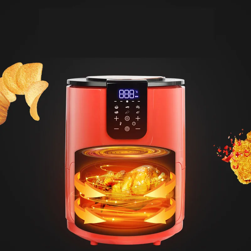 Аэрофритюрница, бытовая интеллектуальная многофункциональная электрическая фритюрница большой емкости, безмасляная машина для приготовления картофеля фри с низким содержанием жира