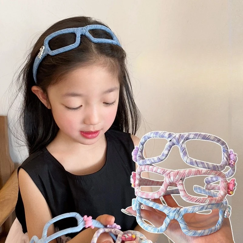 

Повязка на голову в форме оправы для очков, милый универсальный детский обруч для волос, милый фиксированный орнамент для сломанных волос, модные аксессуары для волос, подарки