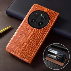 For HONOR Magic7 Magic 8 7 Pro Lite 5G Flip Case Crocodile Pattern Magnetic Cover Luxury Cowhide Genuine Leather Wallet Cases