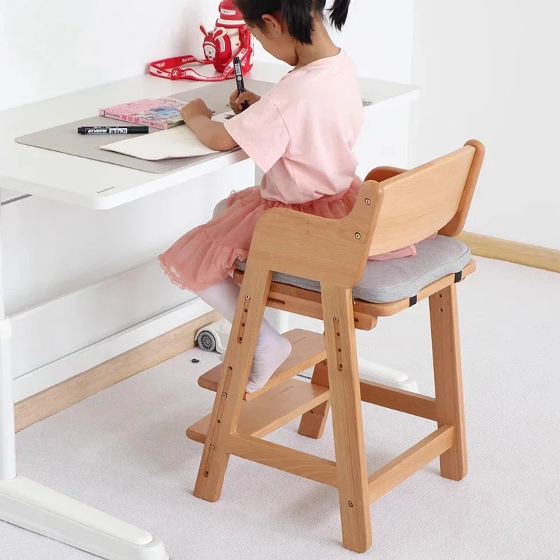 Chair Wooden Girl Kids Design Child Room Furniture Children's Baby Auxiliary Safety Seats Stool Silla Infantil Growing Study JGY