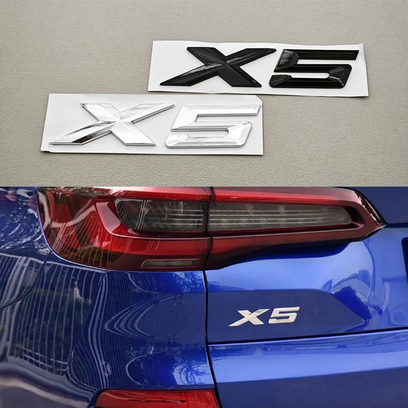 3D ABS Black Chrome Car Letters Rear Trunk Badge X5 X6 Logo Emblem Decals For BMW X5 X6 F15 G05 F16 G06 Sticker Auto Accessorie view 5