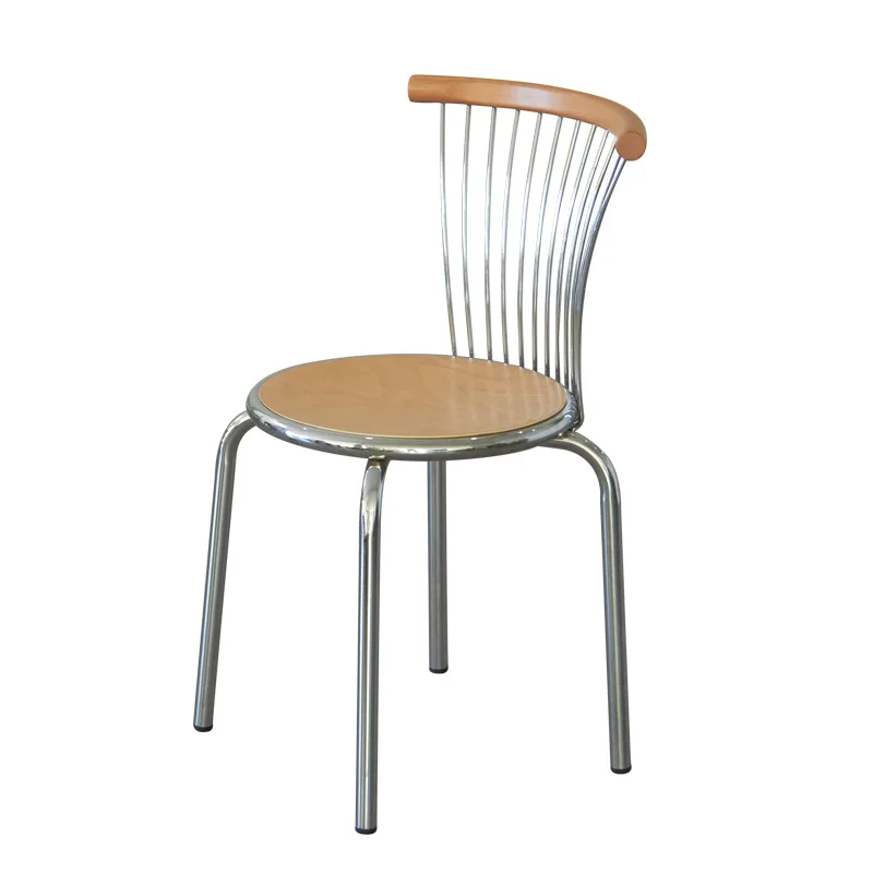 

Master design Bauhaus style back chair medieval dining chair commercial household wrought iron imitation stainless steel dining