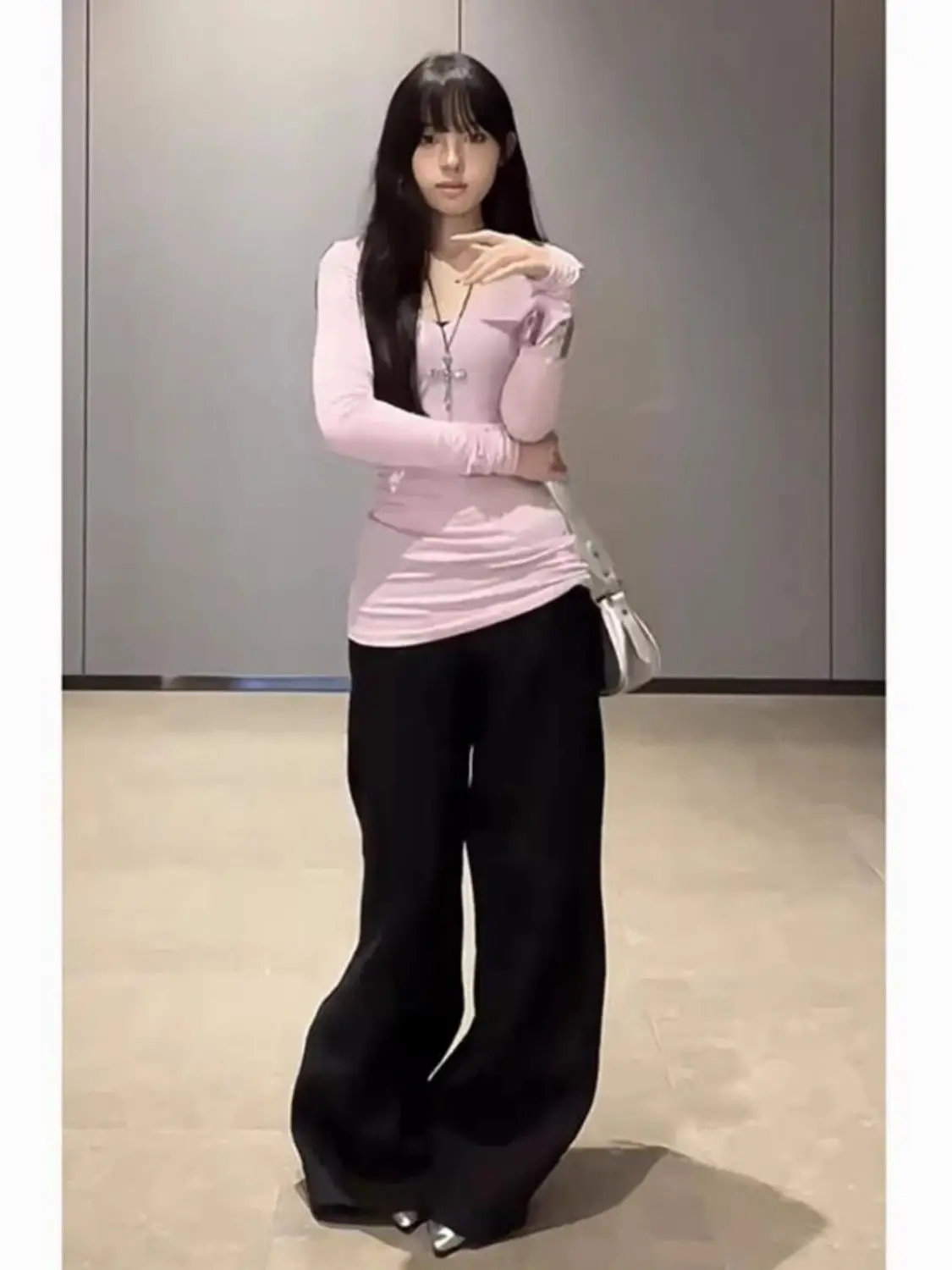 

Long Sleeve T-shirts Womens American Floral Slim Fit Lightweight Spring Feminine Minimalist Stylish Daily Street Retro Casual