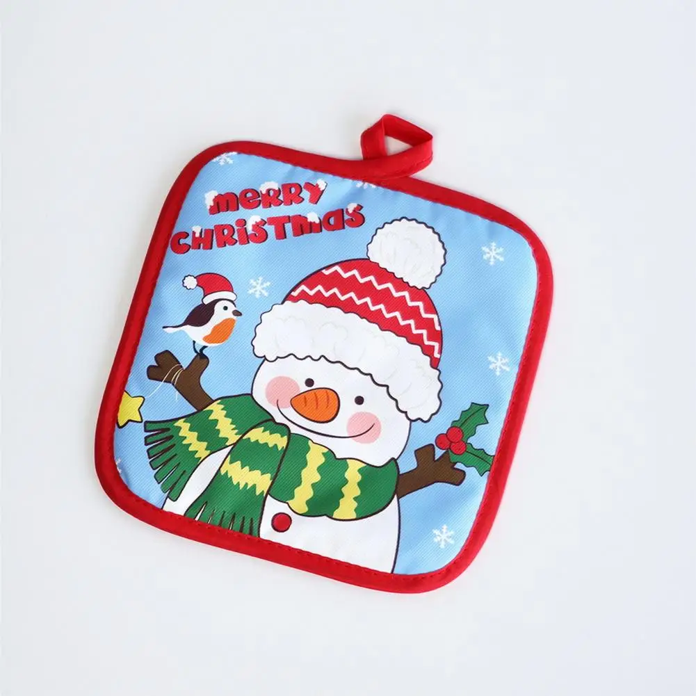 

Кухонные перчатки для горячих кастрюль, праздничные рождественские изолированные перчатки для выпечки, приготовления пищи, термостойкие перчатки для духовки с подвесной петлей