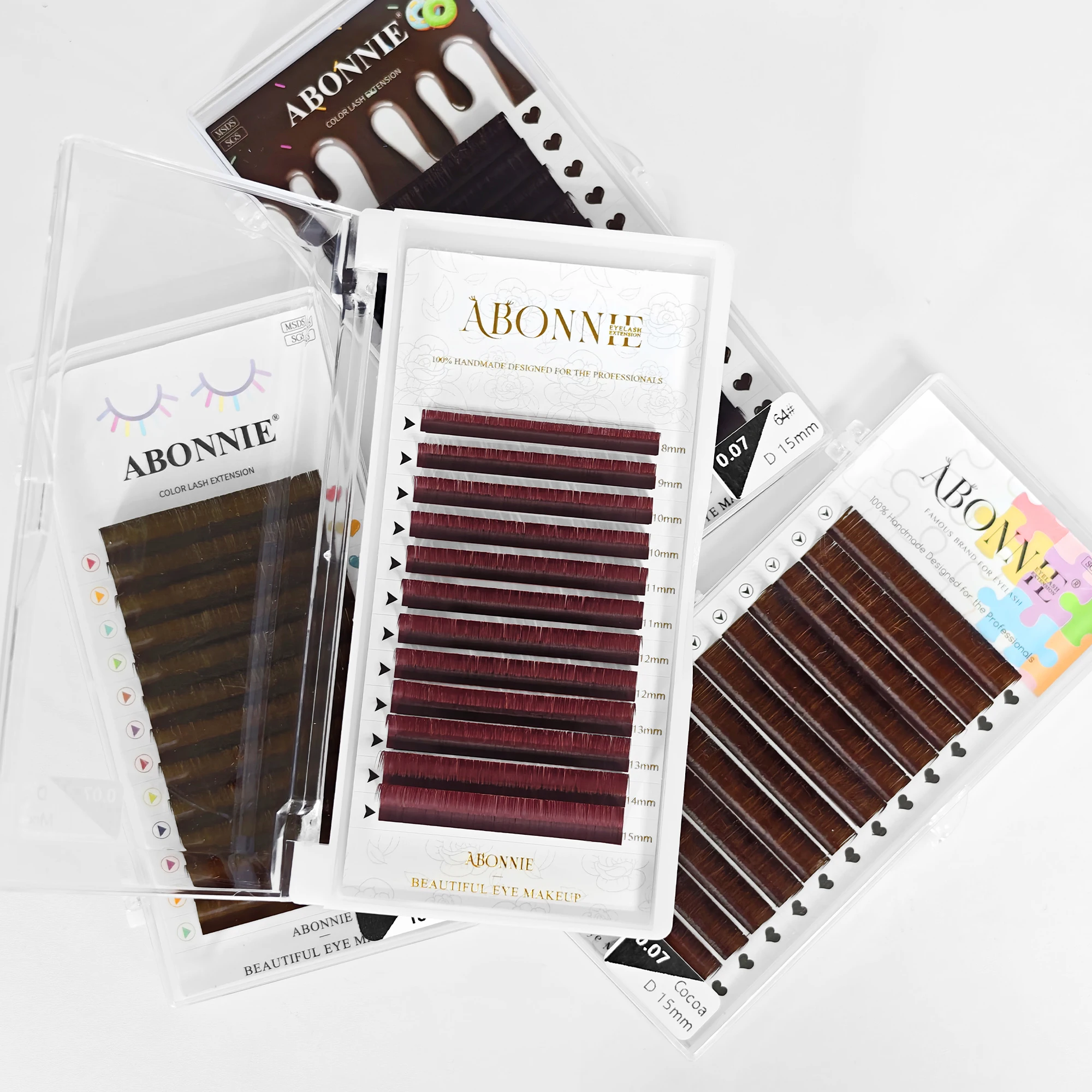 ABONNIE Brown Lashes Color Eyelash Extensions Premium Classic Lashes Ultra-Soft Fibers Fluffy Eyelashes