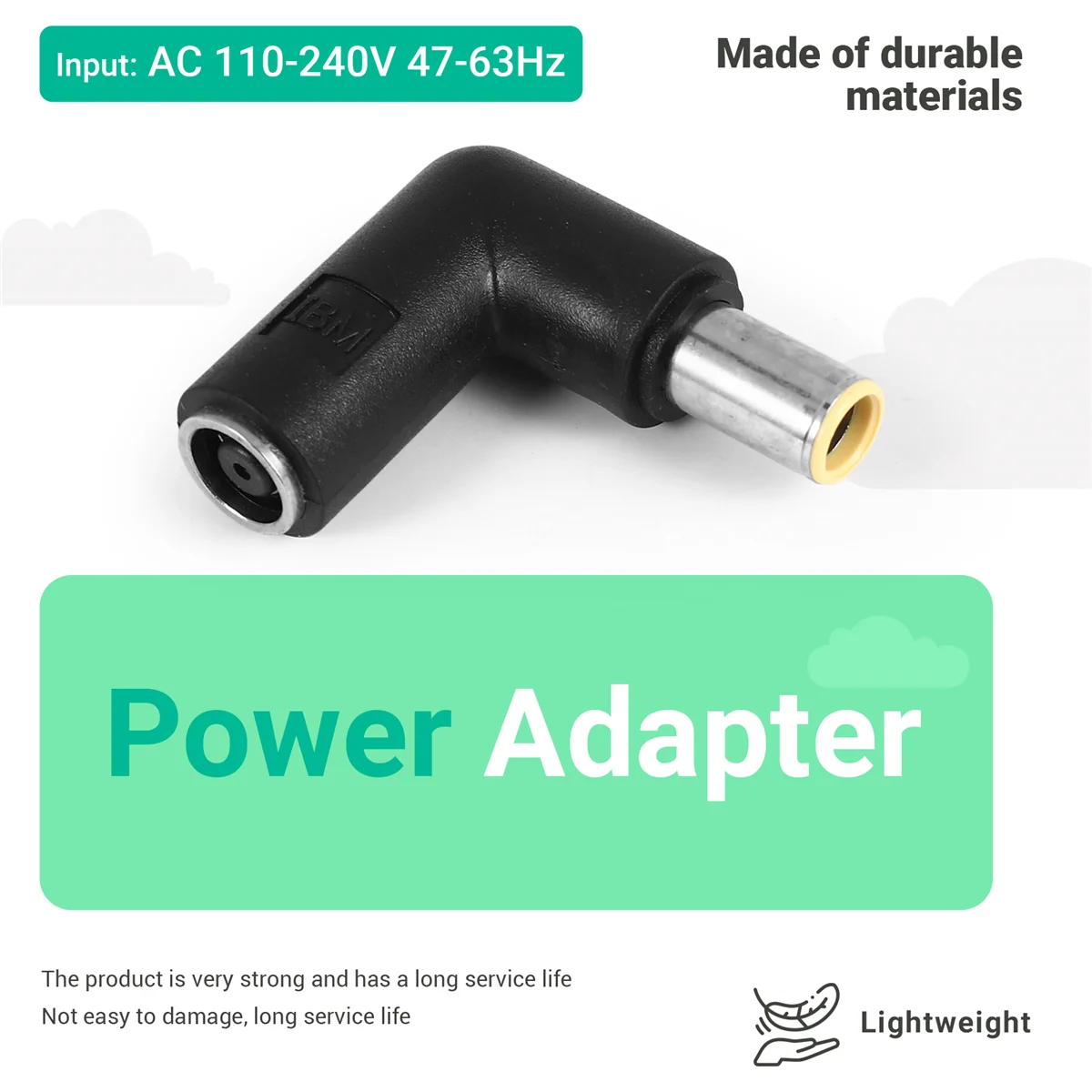 DC 7909 Male to DC 7909 Female Connector Power Adapter for Lenovo ThinkPad IBM Laptop Notebook, 90 Degree Right Angle Elbow NND