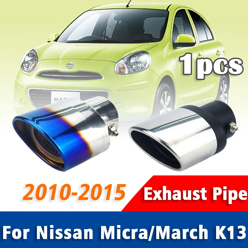 Stainless Steel Exhaust Pipe Muffler For Nissan Micra March K13 2010 2011 2012 2013 2014 2015 Tailpipe Muffler Tip Accessories