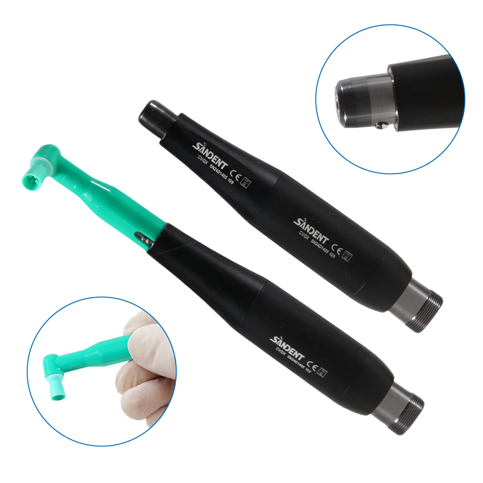 NSK Style Dental 4:1 Hygiene Prophy Handpiece 360° Swivel 2/4 Holes Air Motor Straight Nose Cone Disposable Angle/Prophy Angles