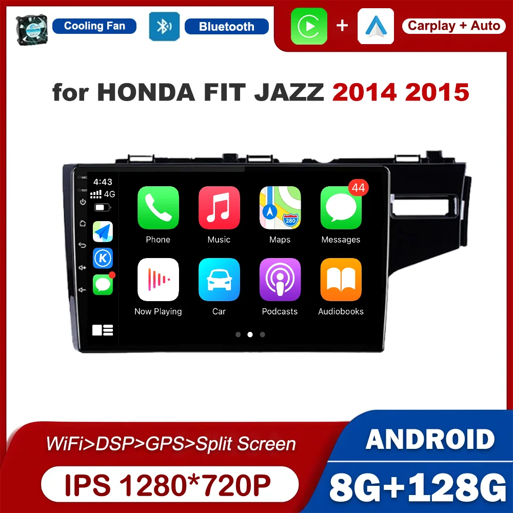 

Car Video Multimedia Player For HONDA FIT JAZZ 2014 2015 10.1 inch Right Hand Drive Android OS Wireless Carplay HD Touch Screen