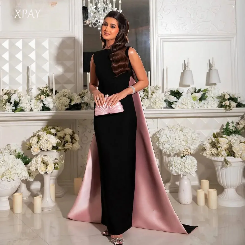 

XPAY черно-розовое контрастное цветное платье для выпускного вечера с бисером для свадебной вечеринки 2025, вечернее платье по индивидуальному заказу, халат sandro