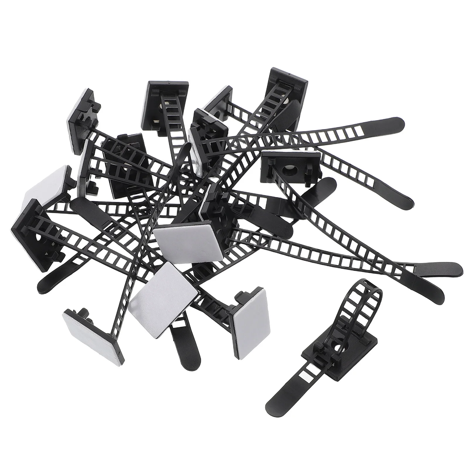 

60pcs Adjustable Adhesive Cable Straps Wire Fasteners Cord Organizer For Home Office Electronics Management Reusable Zip Tie