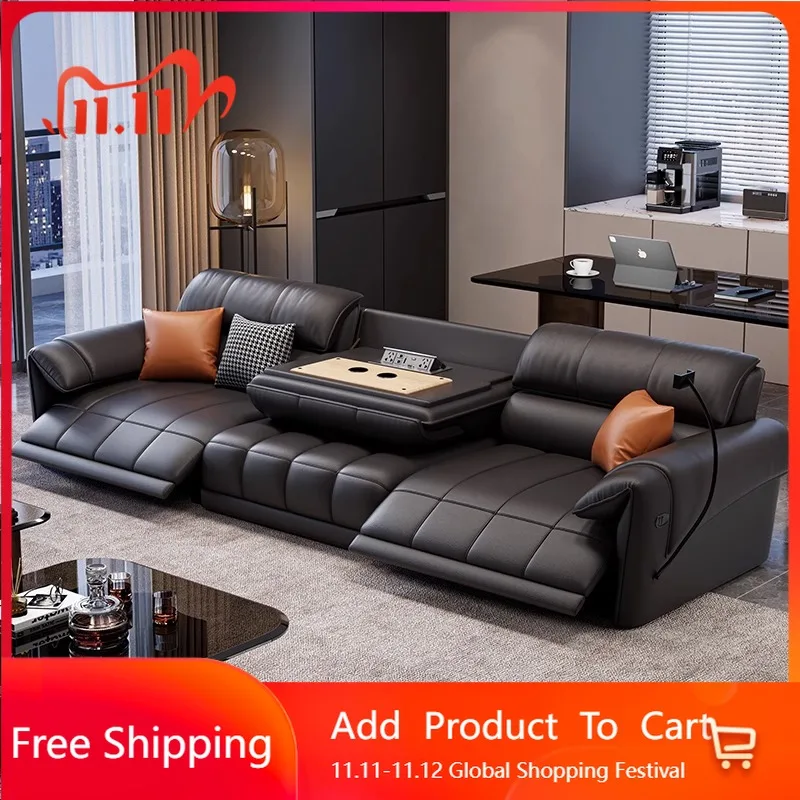 

Leather Electric Sofa Comfortable Adult Living Room Decor Nordic Sofas Light Luxury Hallway Unusual Sillon Cama Home Furniture