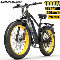 Lankeleisi XC4000 Electric Bike 1000W 26 Inch Fat Tires 840Wh E-Mountain EMTB 48V 17.5Ah Battery Hydraulic Oil Brake LCD Display