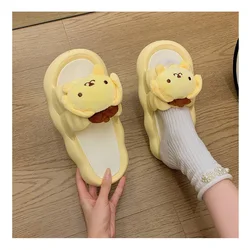 Summer Cinnamoroll Kawaii Sanrio Anime Petal Slippers Cute Cartoon Pompompurin Female Candy Color Flip-Flops Shoes Girls Toys