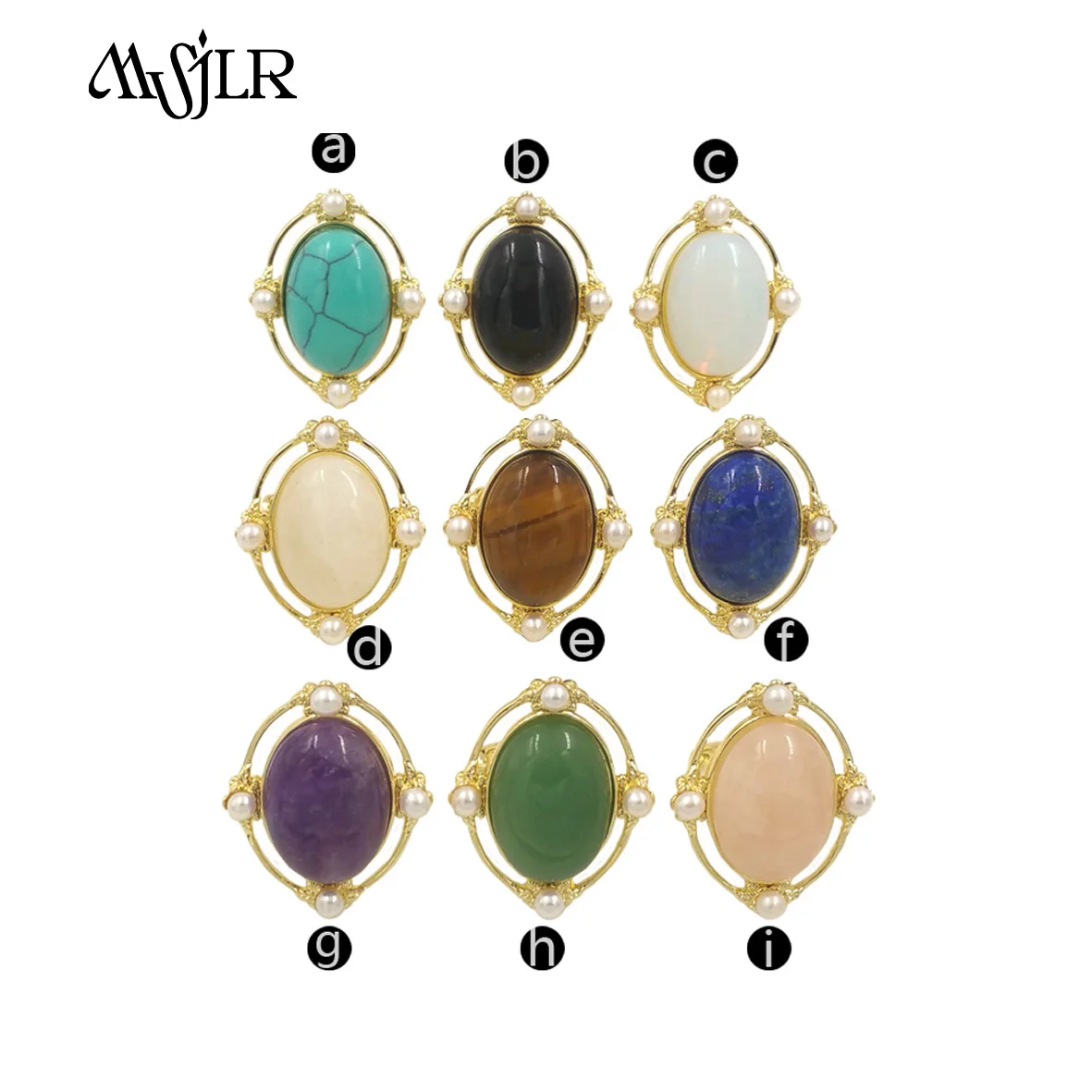 MVR103 2024 Hot Sale Advanced Trend Multicolor Gemstone Female Ring 18k Gold Plated Adjustable Engagament Jewelry Fashion