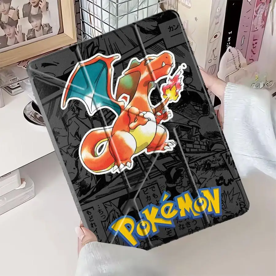 

Чехол-держатель Pokemon Cool Charizard для планшетов iPad Pro 11-го, 10-го, 9-го, 8-го, 7-го поколений, 12.9-дюймовых Pro 2025, Mini 6, 7, Air 4, 5, M3, M2, 1, 2