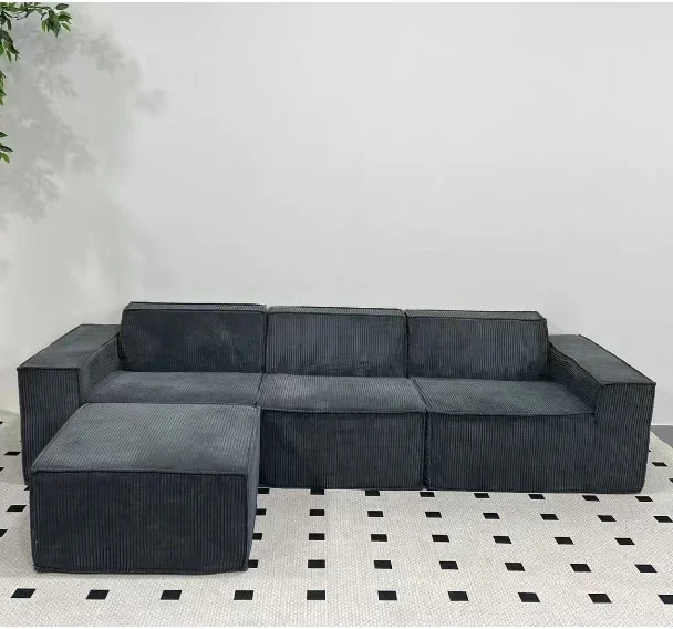 Reclining Modular Sofa Set Living Room L Shaped Corner Sofa Vacuum Compression Roll Pack Comfortable Sectional Sofa Bed