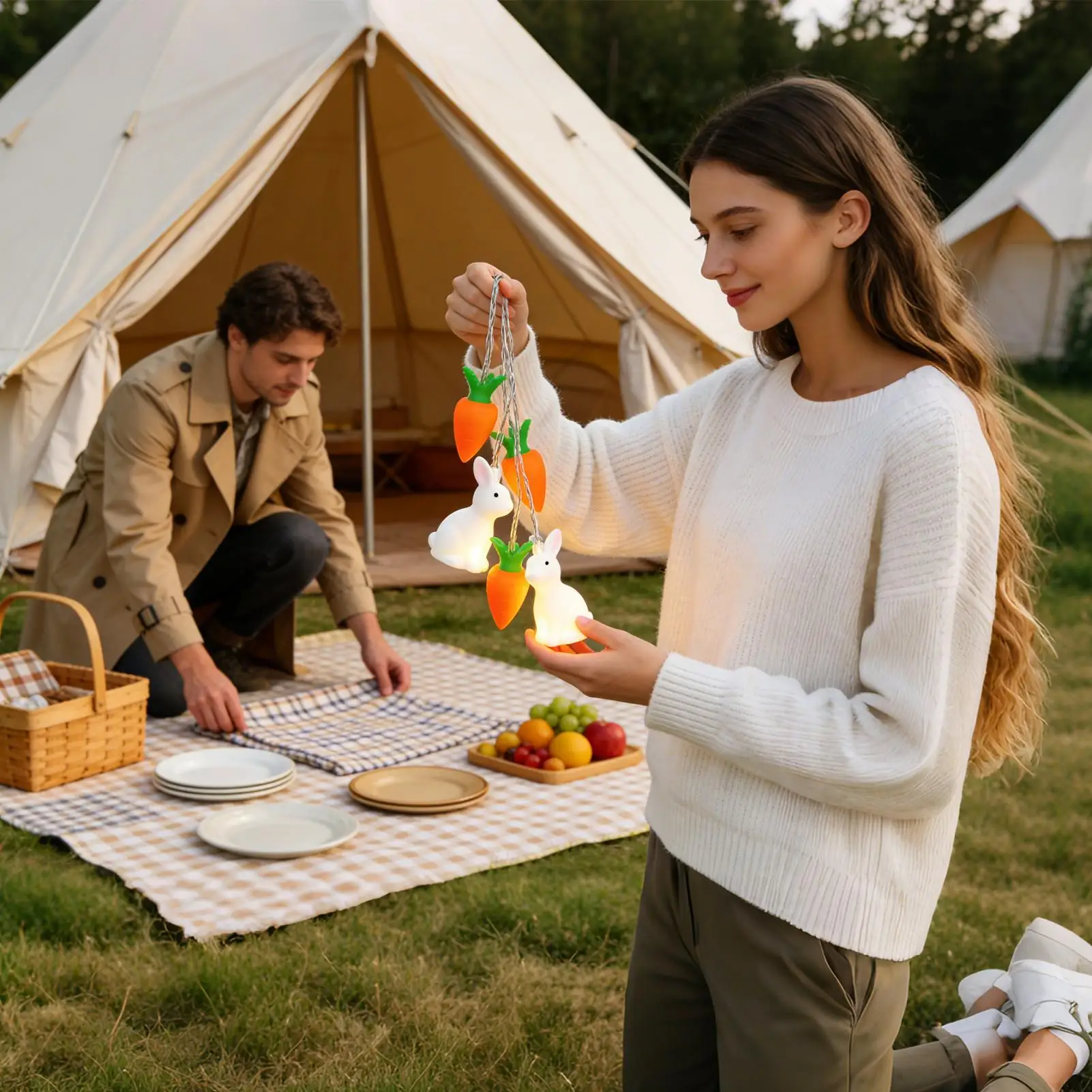 

Пасхальные светодиодные гирлянды в виде забавных морковок, яркий весенний декор, милые пасхальные светильники на батарейках для дома, улицы и прихожей