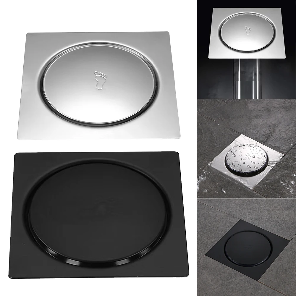 Anti-clogging Floor Drain Large Drainage Floor Drain Bathroom Floor Prevents Water Accumulation Stainless Steel Material