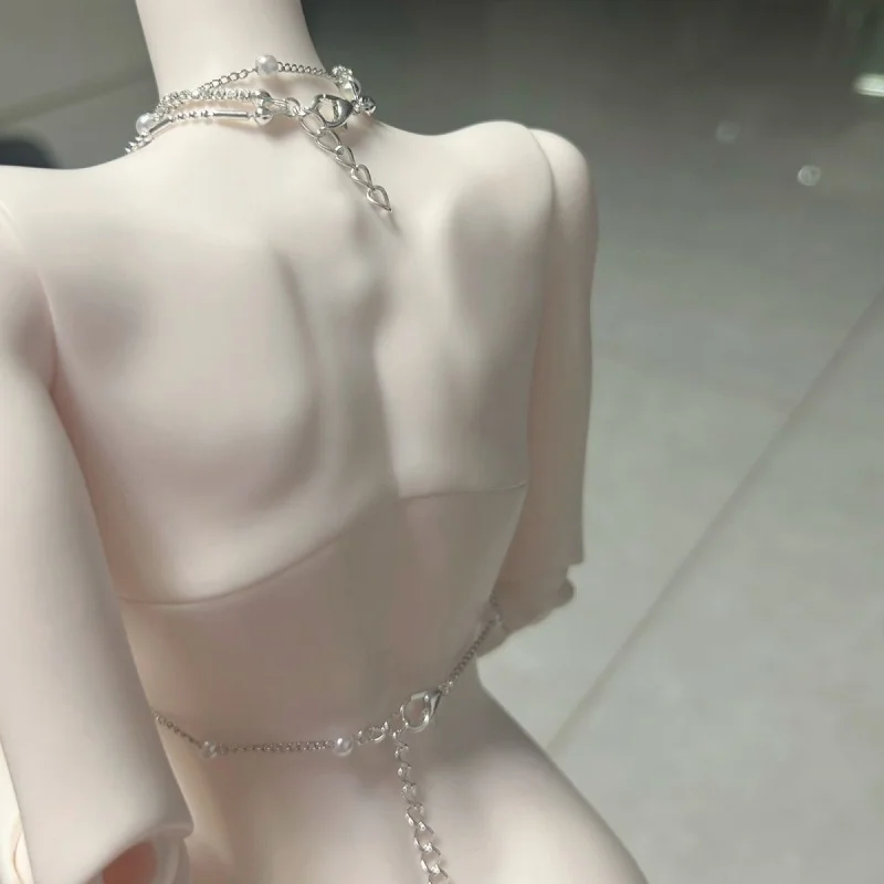 Bjd 인형 옷은 1/4 및 1/3 삼촌 크기 실버 바디 체인 가슴 체인 인형 액세서리에 적합합니다.