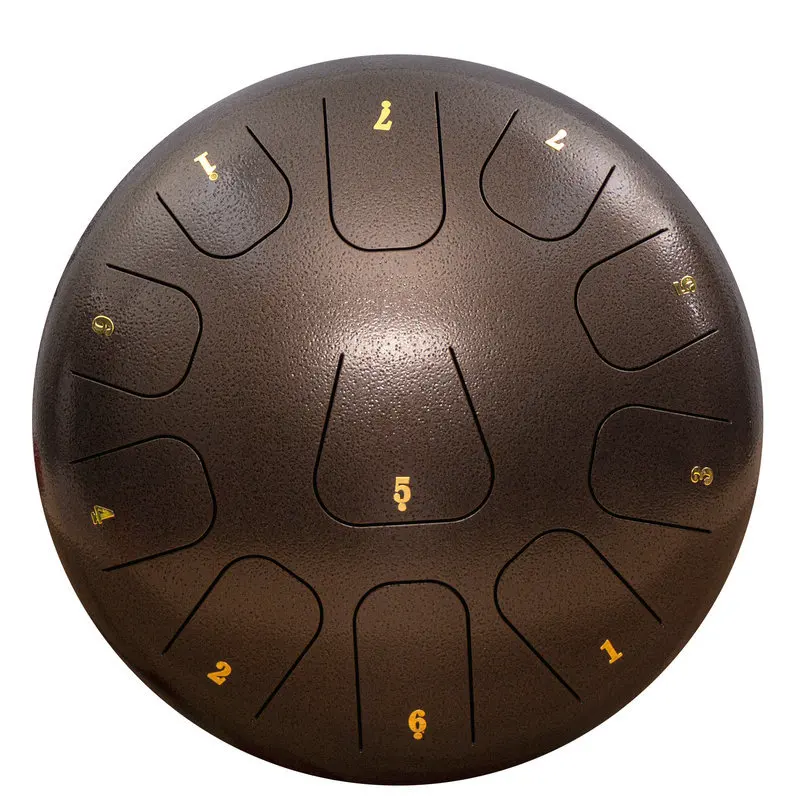 

Hooqu Factory Offer The Small Size Design 12 Inch (30 Cm) 11 Tongue Black Hank Drum C Key Balmy Drum Steel Tongue Drum