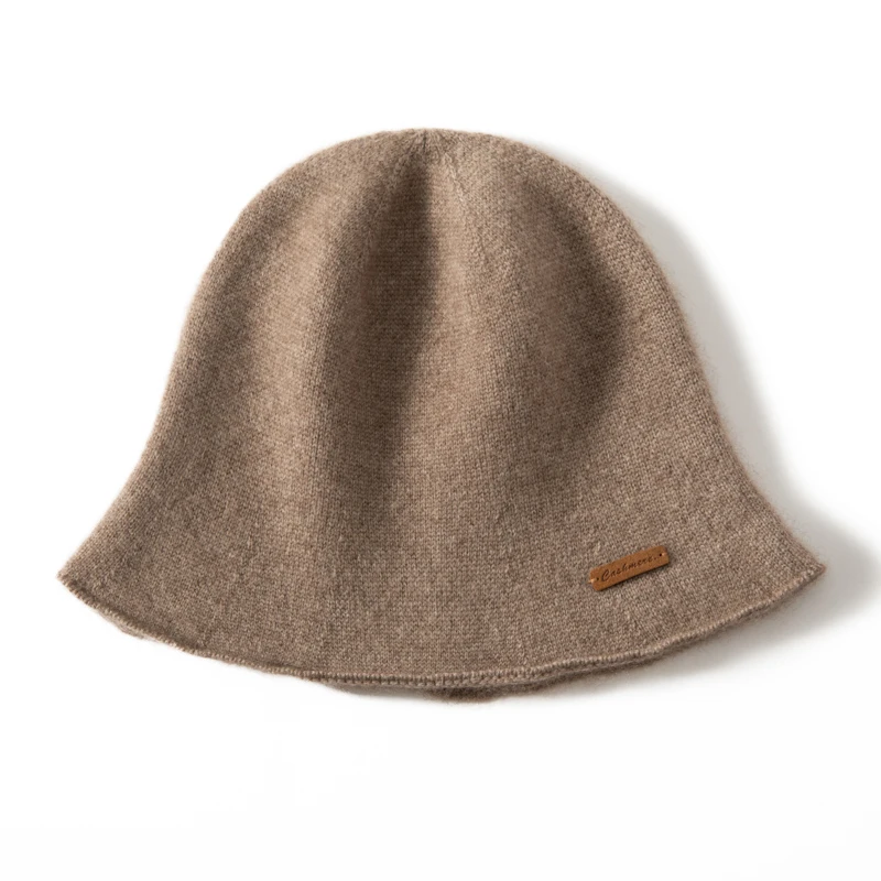 MERRILAMB Neue Kaschmir Eimer Hüte Herbst Winter Hohe Qualität Mode Im Freien Einfarbig Warme Kaschmir Gestrickte Kappe für Frauen – Detail 14