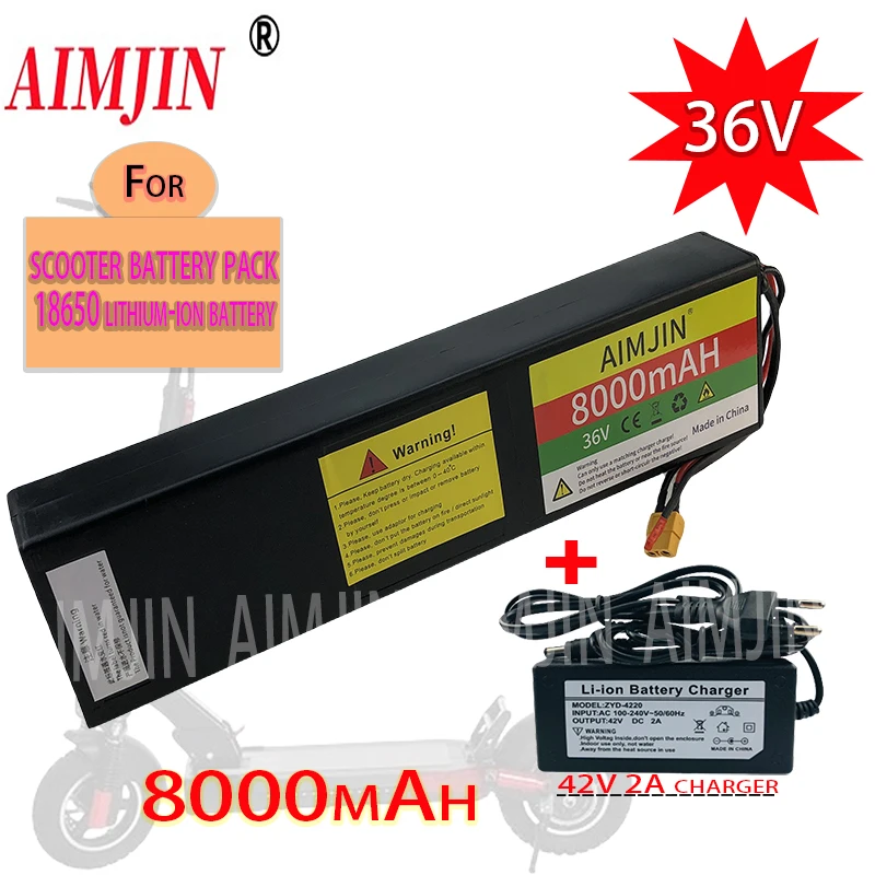 10S3P 18650 Lithium-Ion Battery Pack 36V 8000mAH, Suitable for KUGOO S1/S2/S3 Electric Scooters