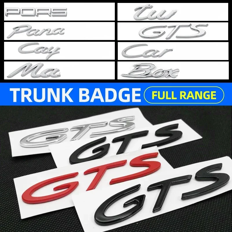 car logo Letter Rear tail trunk Decals Emblem badge sticker Decal styling for PORSCHE turbo GTS macan cayman boxster panamera