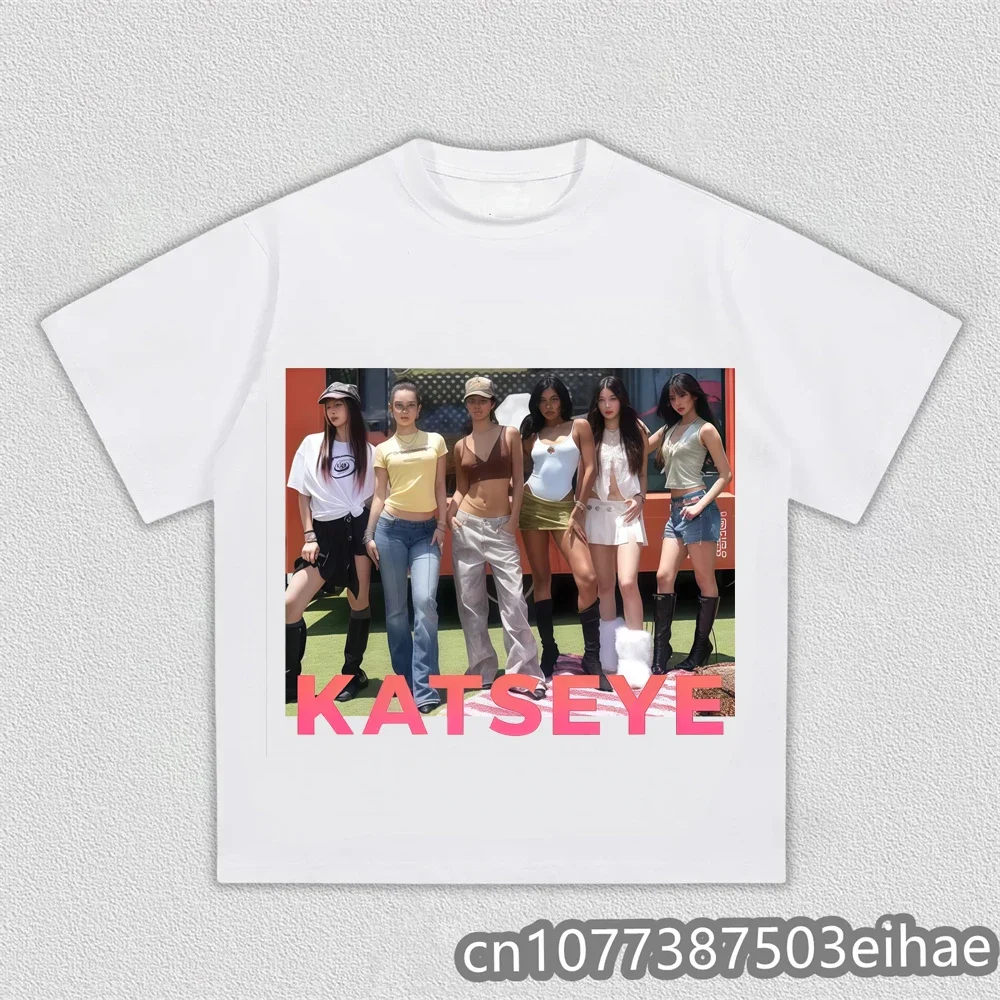 The Beautiful Chaos Tour Shirt Katseye Kpop Graphics Cotton Print Short Sleeves T-shirt Y2k Vintage Katseye Streetwear Unisex