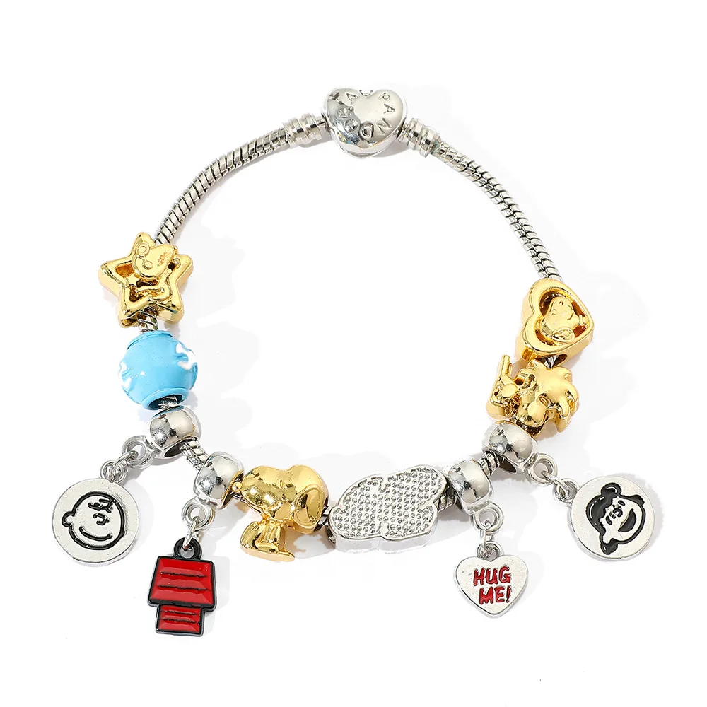 

Cute Snoopy Cartoon Peripherals Personalized Creative Bracelets for Girls Sweet and Cute Fashion Pendant Bracelets